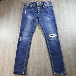 Kancan Skinny Distressed Button Fly Jeans Womens Size 11/29